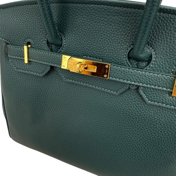 Elegant Green Leather Handbag - Picture 5 of 10
